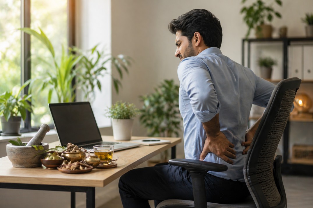 OVERCOMING BACK PAIN: AYURVEDA TIPS FOR PROFESSIONALS WITH DESK JOBS